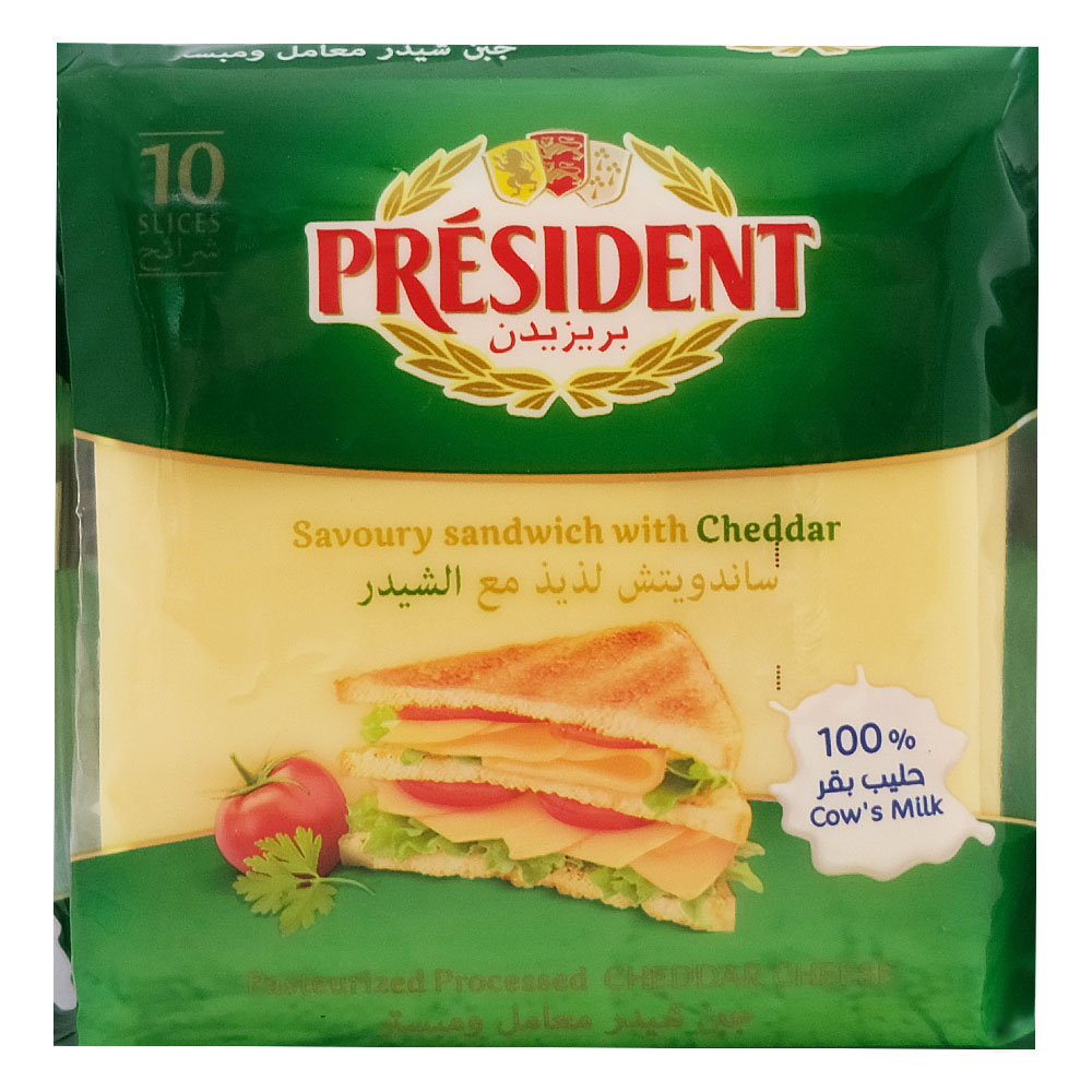 President Cheddar Cheese Slices For Sandwich 200g