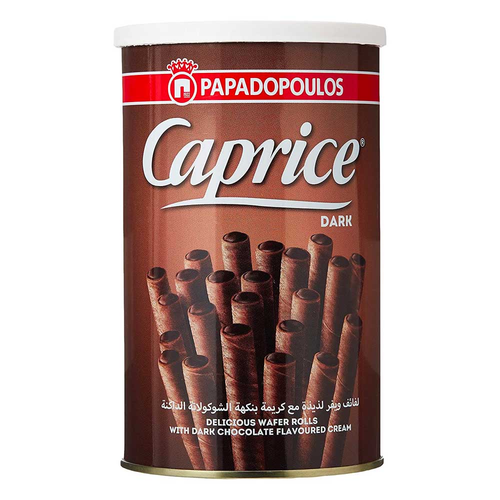 Papadopoulos Caprice Wafer Rolls With Dark Chocolate Cream 250g