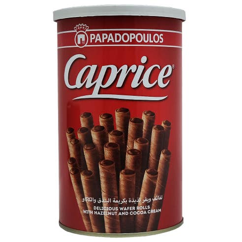 Papadopoulos Caprice Wafer Rolls With Dark Chocolate Cream 250g 