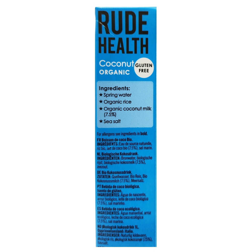 Rude Health Organic Coconut Drink 1L back image
