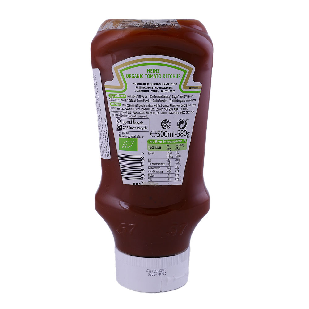 Heinz Organic Tomato Ketchup 580g back image
