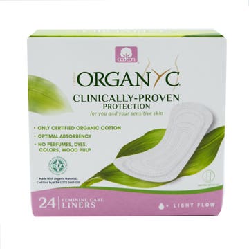 Organyc Light Flow Folded Cotton Panty Liners 24's 