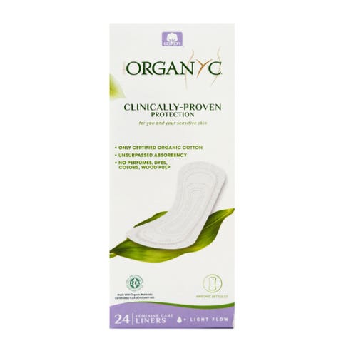 Organyc Light Flow Flat Cotton Panty Liners 24's 