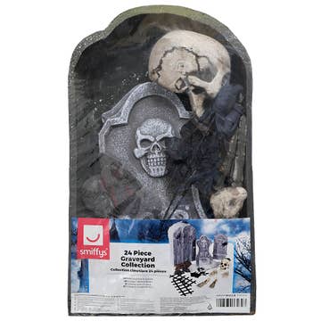 Smiffys 24 Piece Graveyard Collection Grey With Tombstone - Available at Alosra Online Supermarket