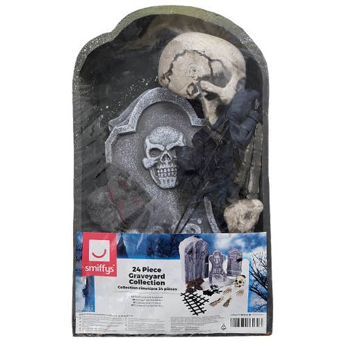Smiffys 24 Piece Graveyard Collection Grey With Tombstone - Available at Alosra Online Supermarket