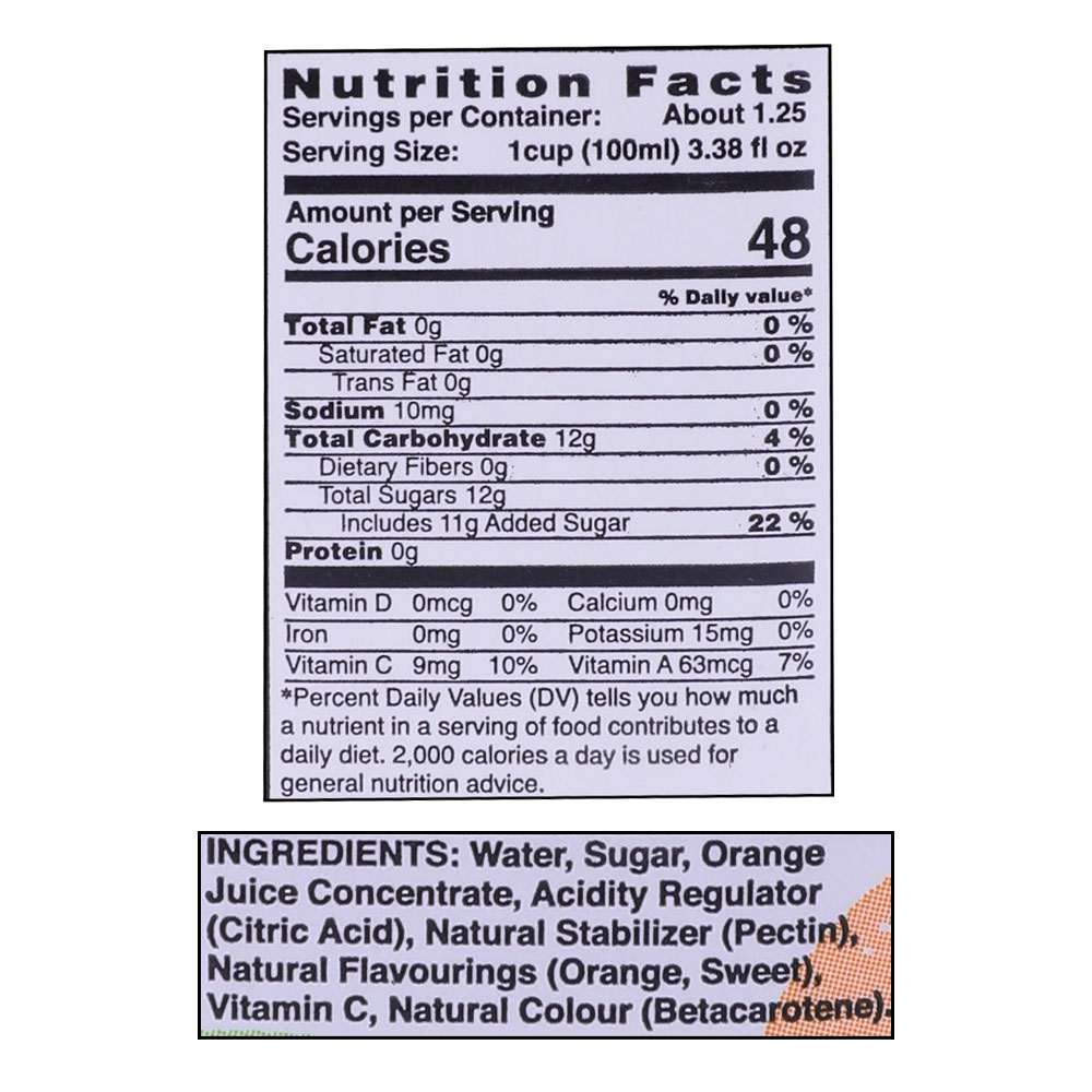 Al Rabie Orange Drink 125ml right side image