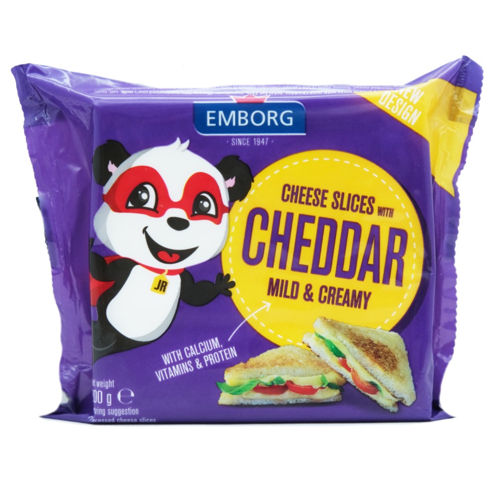 Emborg Cheese Slices With Cheddar Mild & Creamy 200g - Available at Alosra Online Supermarket
