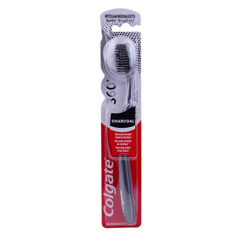Colgate 360 Charcoal Medium Toothbrush - Available at Alosra Online Supermarket