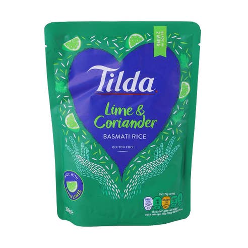 Tilda Lime & Coriander Basmati Rice 250g - Available at Alosra Online Supermarket