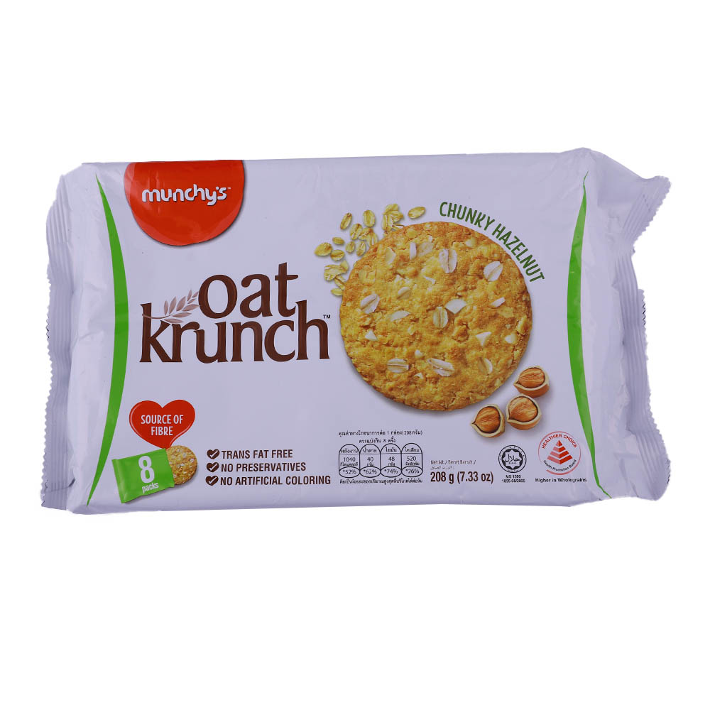 Munchy's Oat krunch Chunky Hazelnut 208g - Available at Alosra Online Supermarket