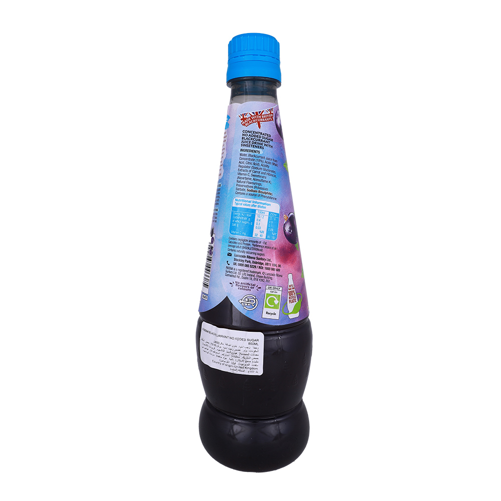Ribena Blackcurrant 850ml back image