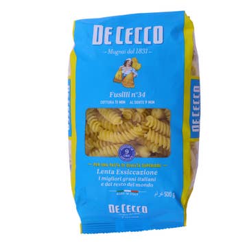 De Cecco Fusilli Pasta 500g - Available at Alosra Online Supermarket