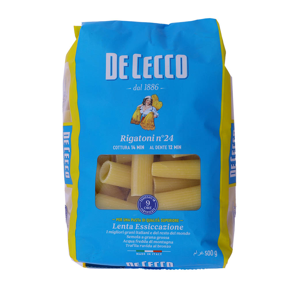 De Cecco Rigatoni Pasta 500g - Available at Alosra Online Supermarket