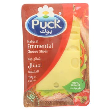 Puck Emmental Cheese Slice 150g - Available at Alosra Online Supermarket