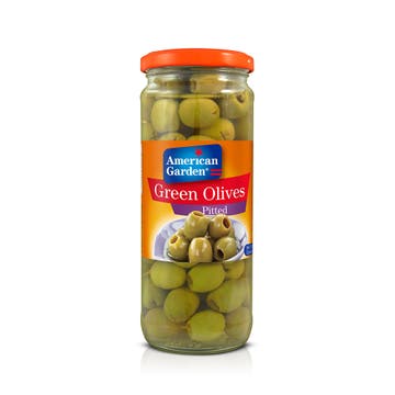 American Garden Pitted Green Olives 450g - Available at Alosra Online Supermarket