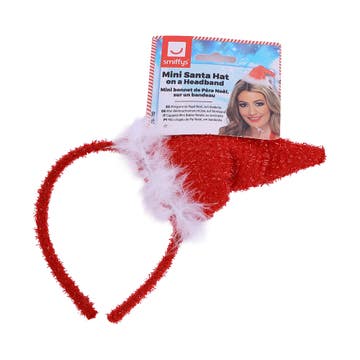 Smiffys Red Mini Santa Hat On Headband Small