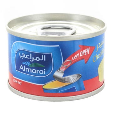 Almarai Low Fat Cheddar Cheese Tin 56g - Available at Alosra Online Supermarket