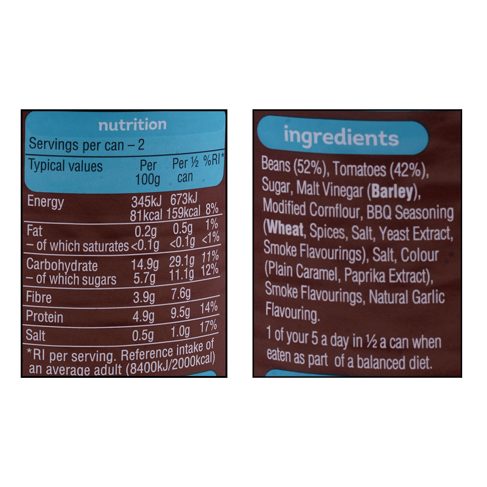 Heinz Beanz BBQ 390g right side image