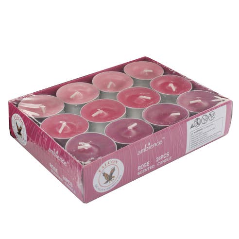 Falcon Pink Rose Scented Tea Light Candle 24's [Special Offer] - Available at Alosra Online Supermarket