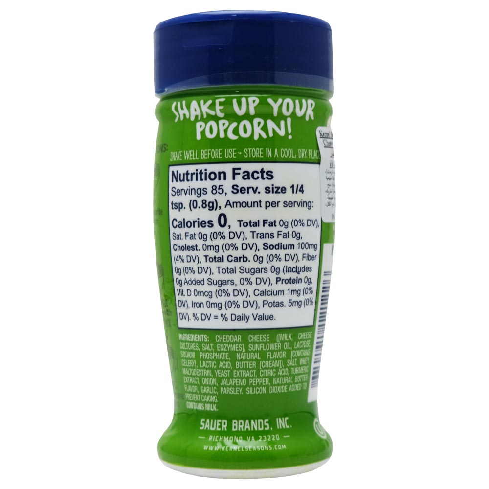 Kernel Seasons Cheesy Jalapeno Popcorn Seasoning 68g back image