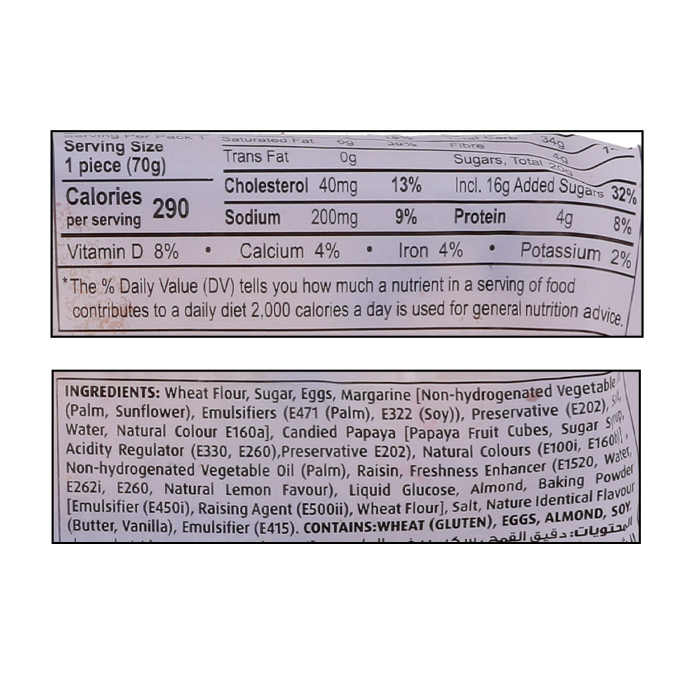 Switz Fruit Slice Cake 70g right side image