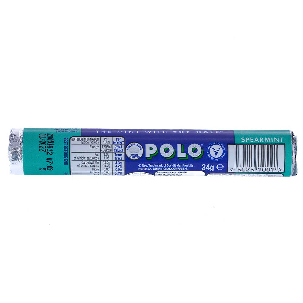 Polo Spearmint Mints 34g back image