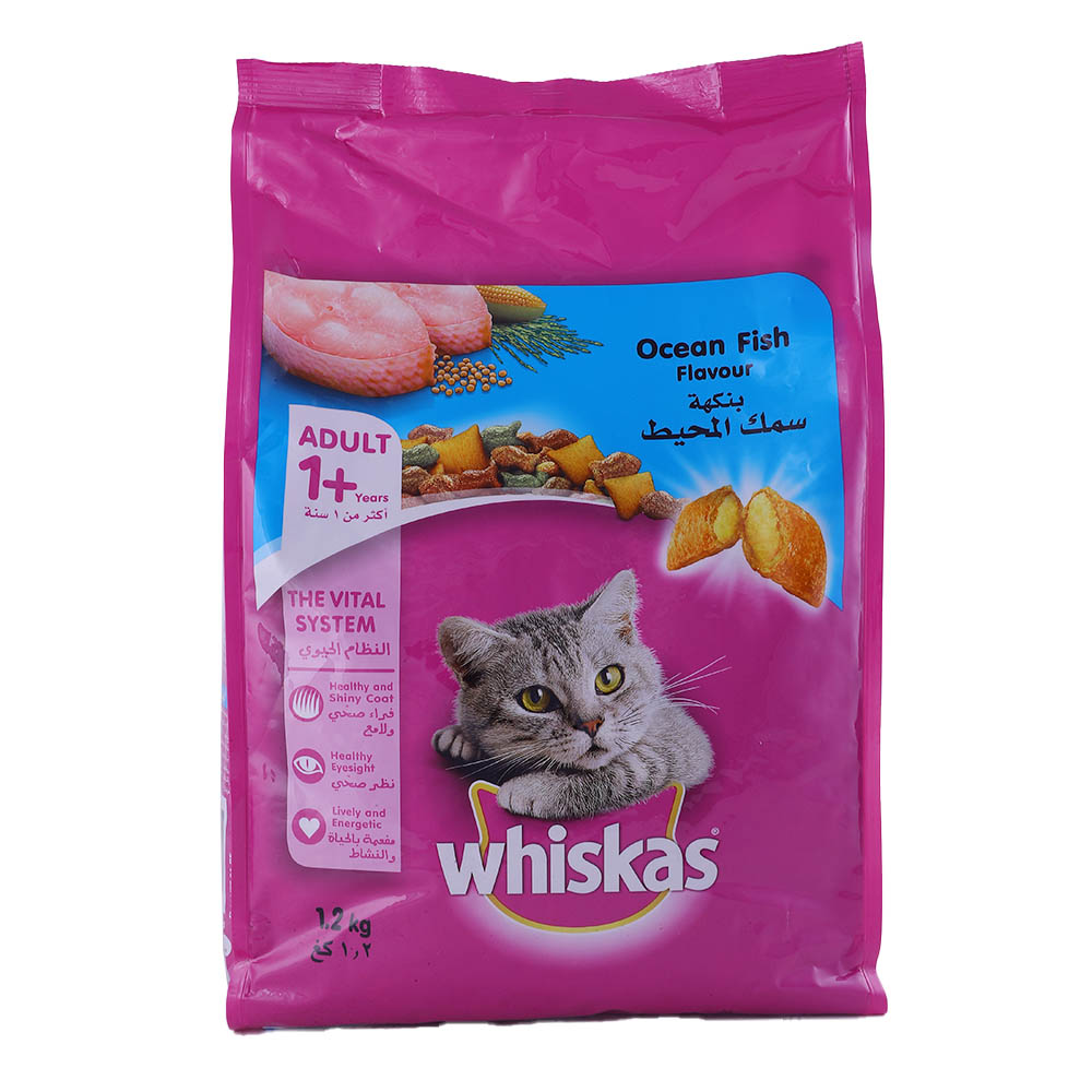 Whiskas Pocket Ocean Fish Flavour Dry Cat Food 1.2Kg - Available at Alosra Online Supermarket
