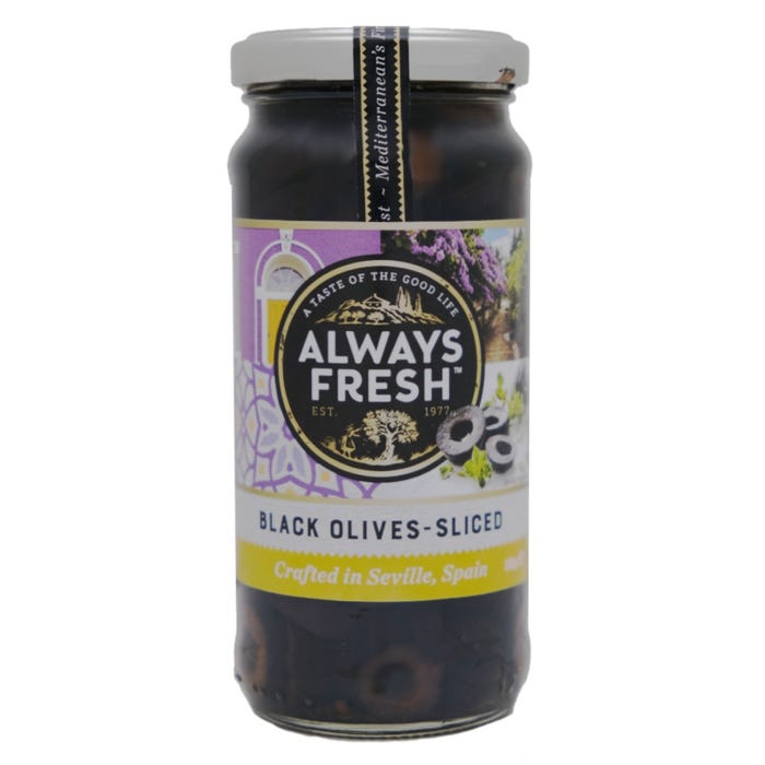 Always Fresh Sliced Black Olives 235g - Available at Alosra Online Supermarket
