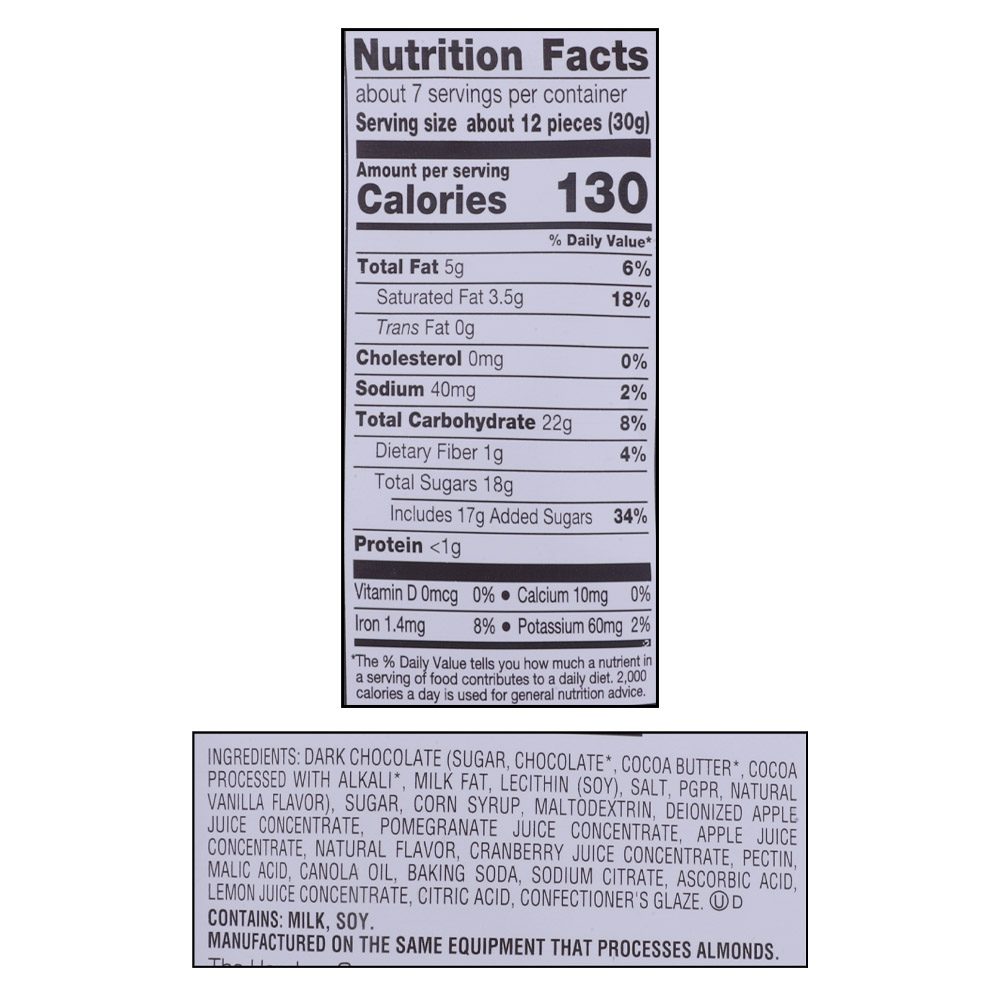 Brookside Dark Chocolate Pomegranate Flavor 198g right side image