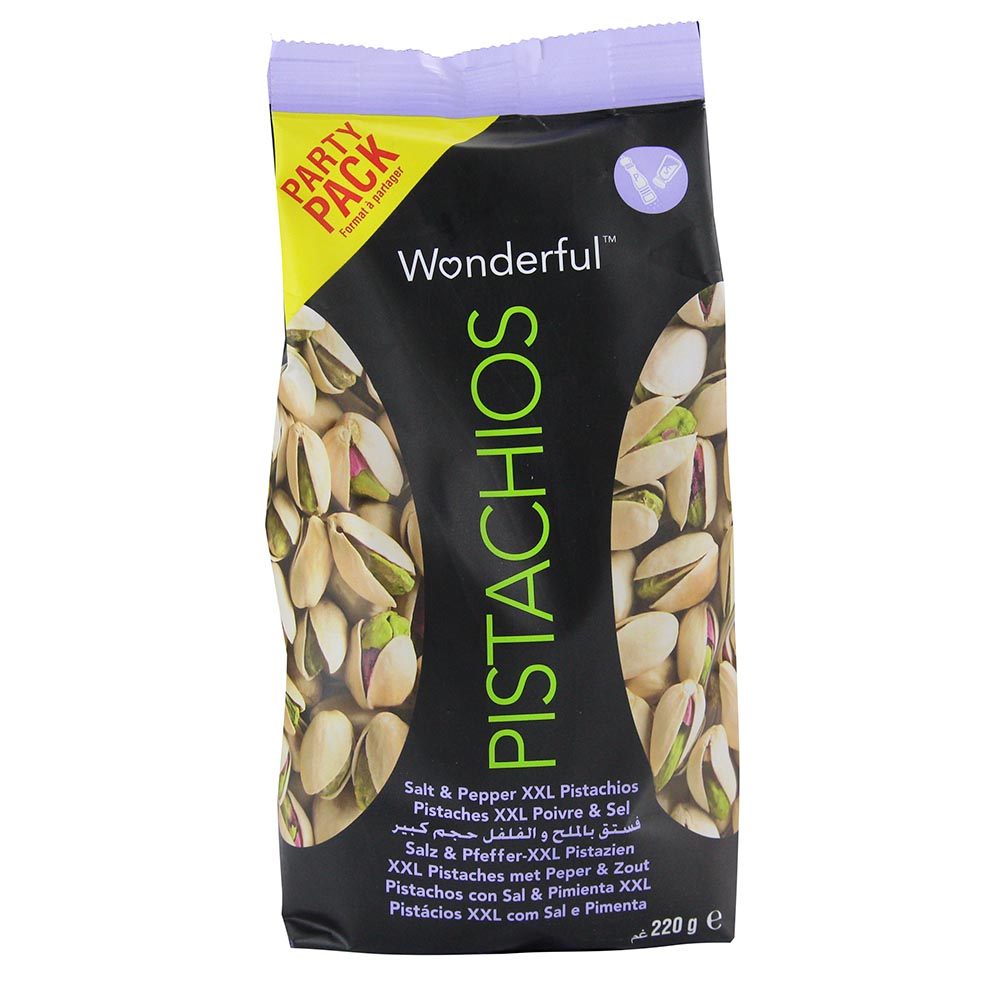 Wonderful Salt & Pepper Pistachios 220g - Available at Alosra Online Supermarket