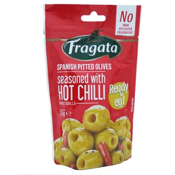 Fragata Spanish Pitted Olive Seasoned With Hot Chilli 70g - Available at Alosra Online Supermarket