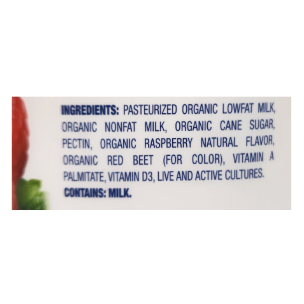 Lifeway Organic Cultured Lowfat Raspberry Kefir Milk 946ml back image