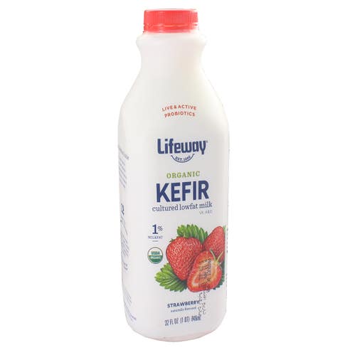 Lifeway Organic Cultured Lowfat Strawberry Kefir Milk 946ml - Available at Alosra Online Supermarket