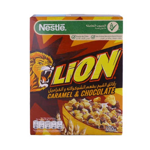 Nestle Lion Caramel & Chocolate Cereal 400g - Available at Alosra Online Supermarket