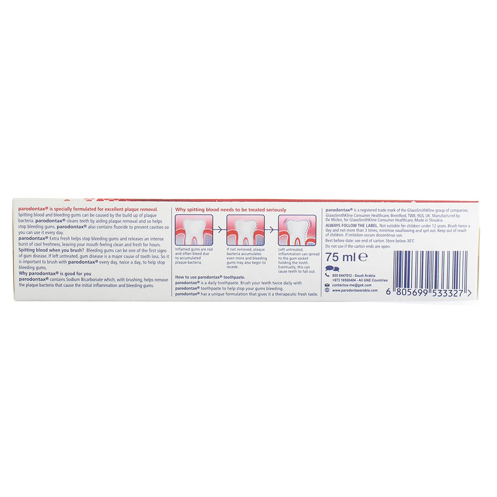 Parodontax Extra Fresh Toothpaste 75ml back image