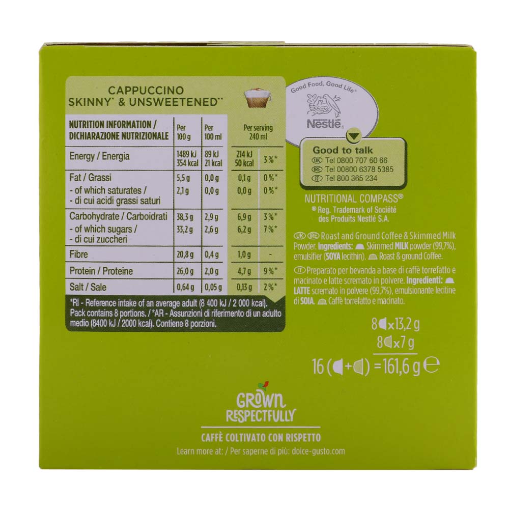 Nescafe Dolce Gusto Skinny Capsules [16's] 161.6g back image