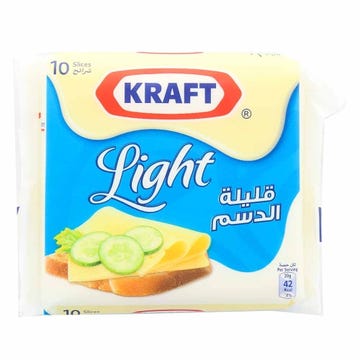 Kraft Light Cheese Slices 200g 10's - Available at Alosra Online Supermarket