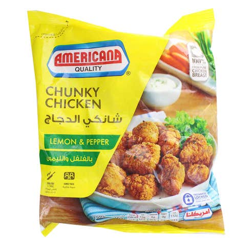 Americana Lemon & Pepper Chunky Chicken 750g - Available at Alosra Online Supermarket