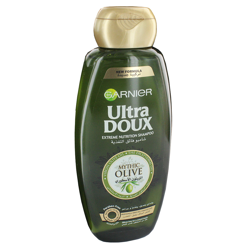 Garnier Ultra Doux Mythic Olive Shampoo 400ml - Available at Alosra Online Supermarket