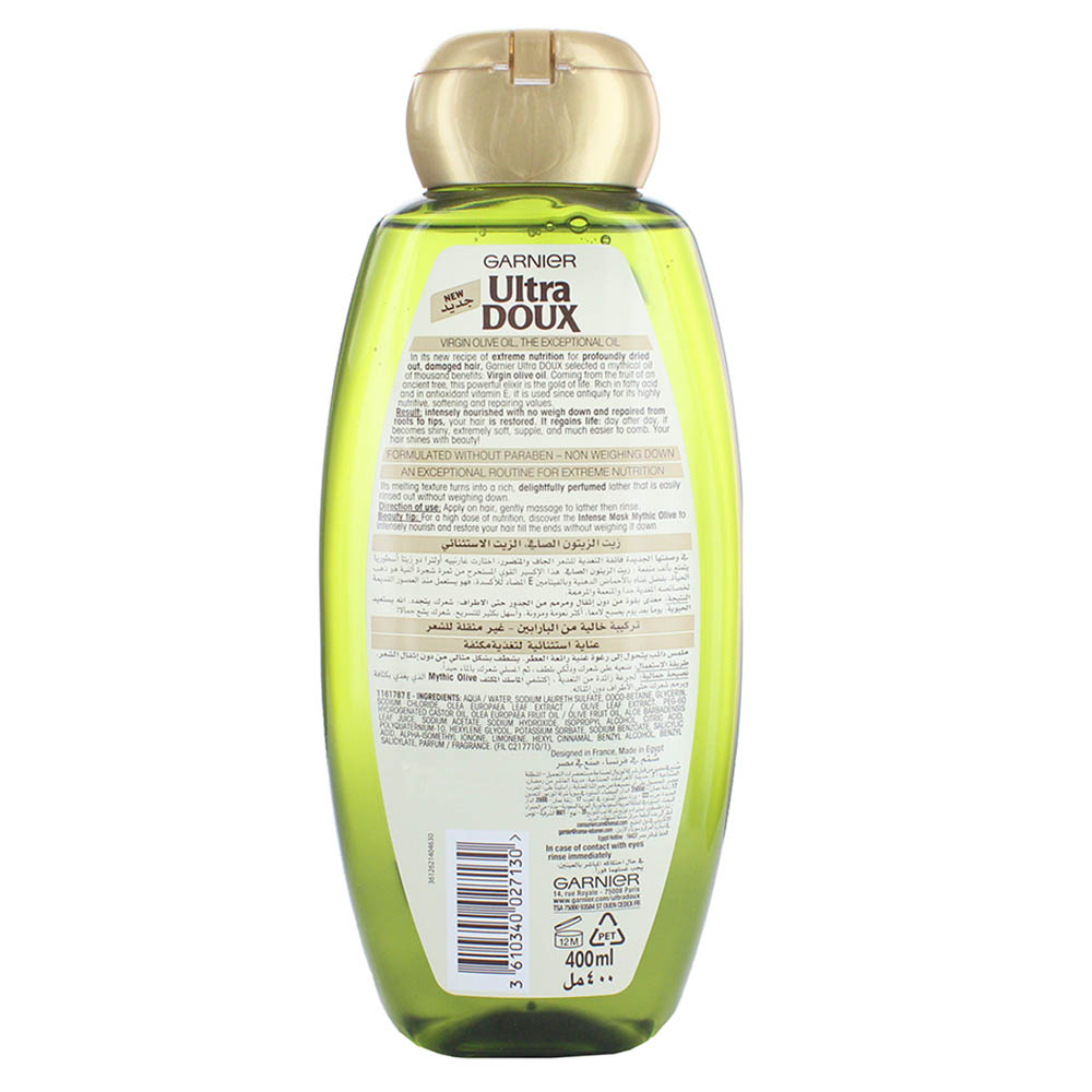 Garnier Ultra Doux Mythic Olive Shampoo 400ml - Bahrain Alosraonline store