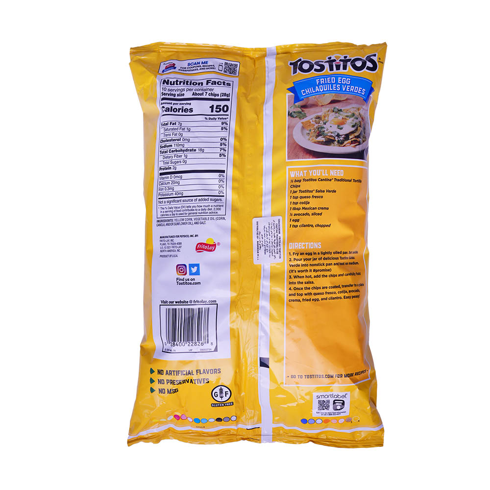 Fritolay Tostitos Cantina Traditional 252g back image