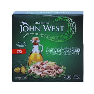 John West Light Meat Tuna Chunks 160g - Available at Alosra Online Supermarket