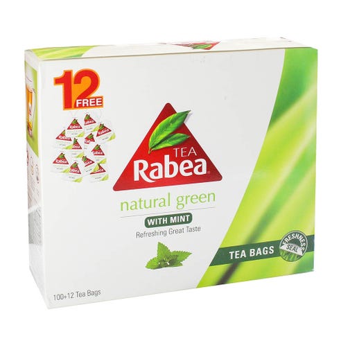 Rabea Green Tea With Mint Bags 112s - Available at Alosra Online Supermarket