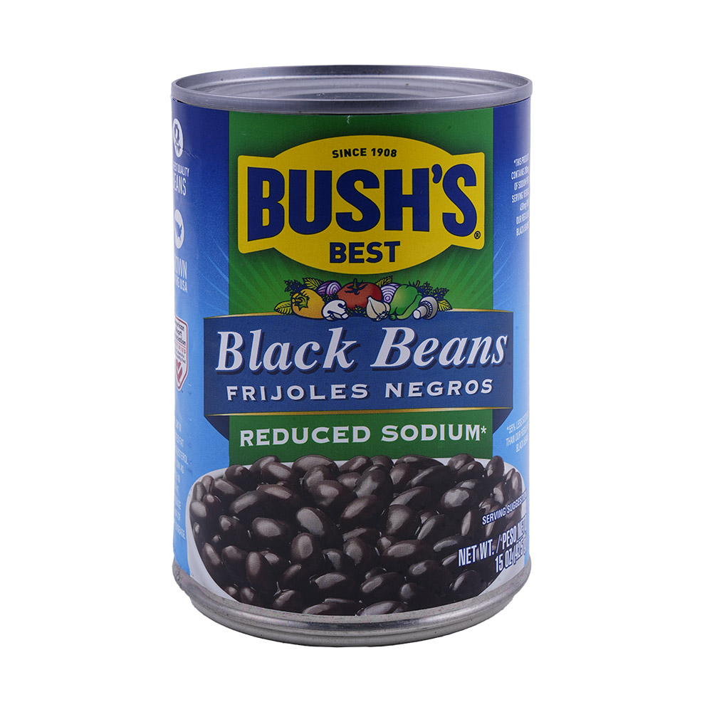 Bush's Best 50% Reduced Sodium Black Beans 425g - Available at Alosra Online Supermarket