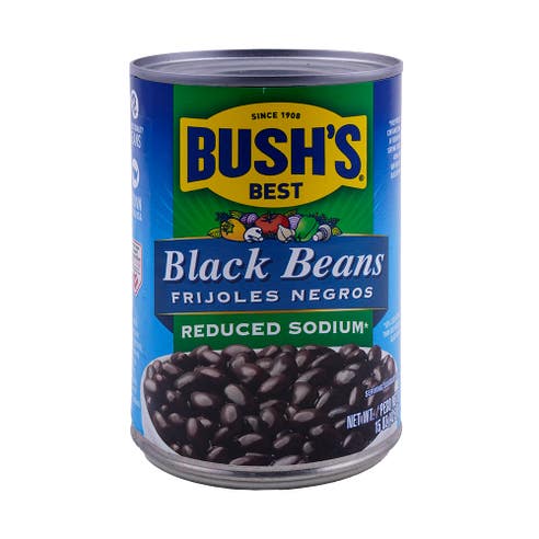 Bush's Best 50% Reduced Sodium Black Beans 425g - Available at Alosra Online Supermarket