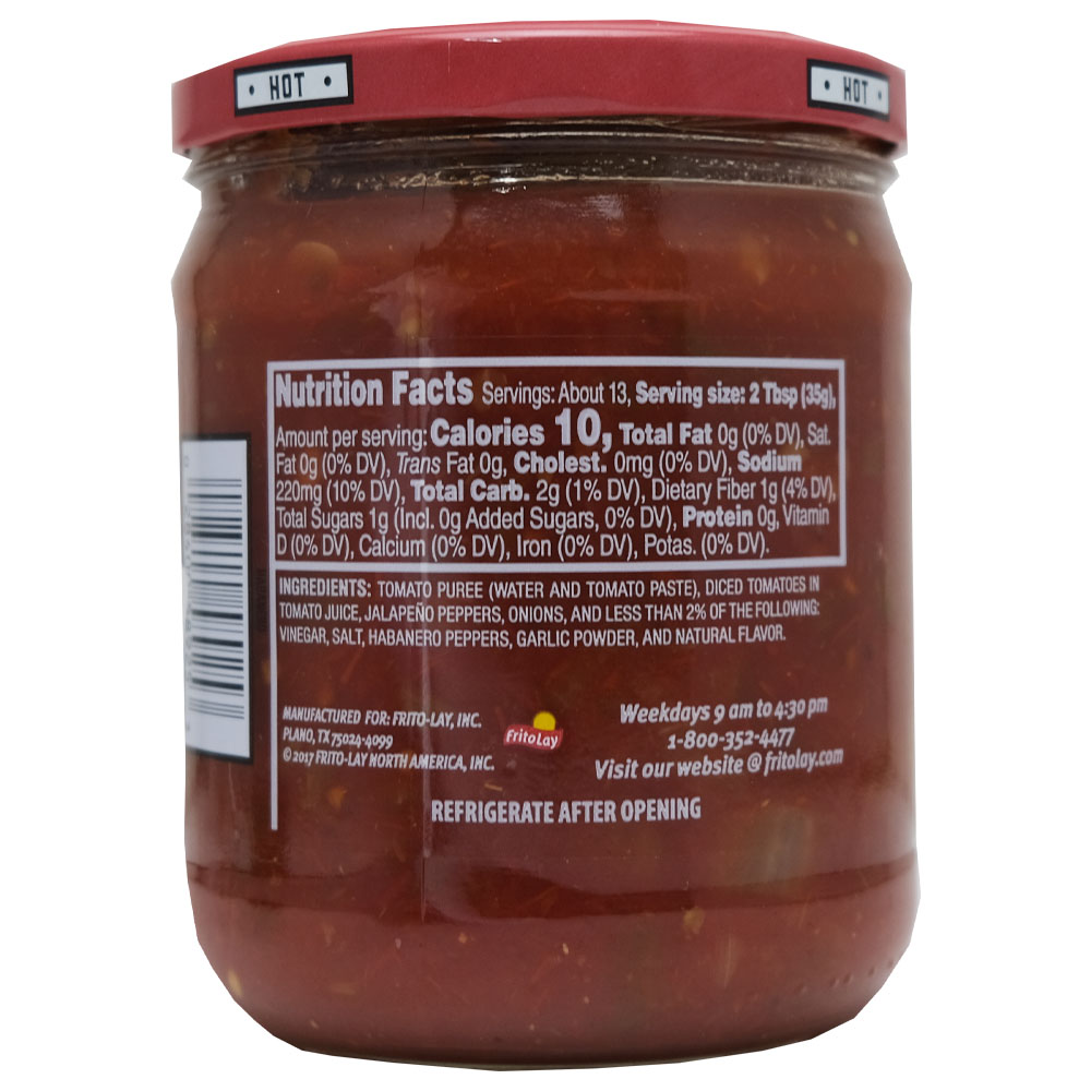Fritolay Tostitos Chunky Habanero Salsa Hot 15.5Oz back image