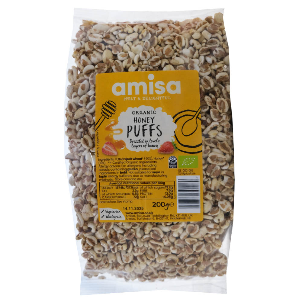 Amisa Organic Spelt Honey Puffs 200g - Available at Alosra Online Supermarket