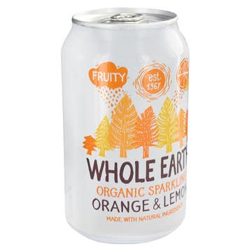 Whole Earth Organic Sparkling Orange & Lemon 330ml - Available at Alosra Online Supermarket