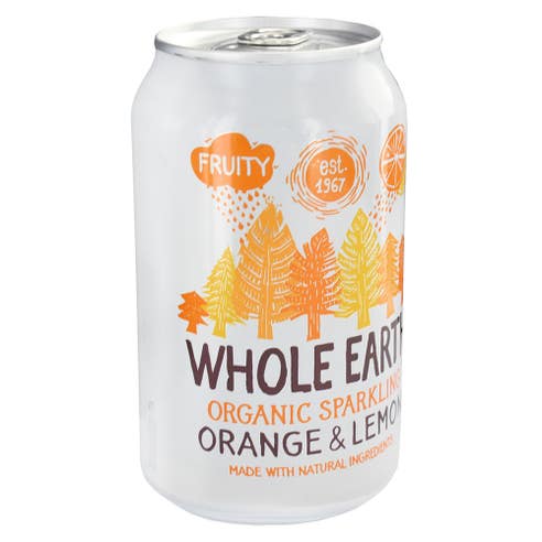 Whole Earth Organic Sparkling Orange & Lemon 330ml - Available at Alosra Online Supermarket