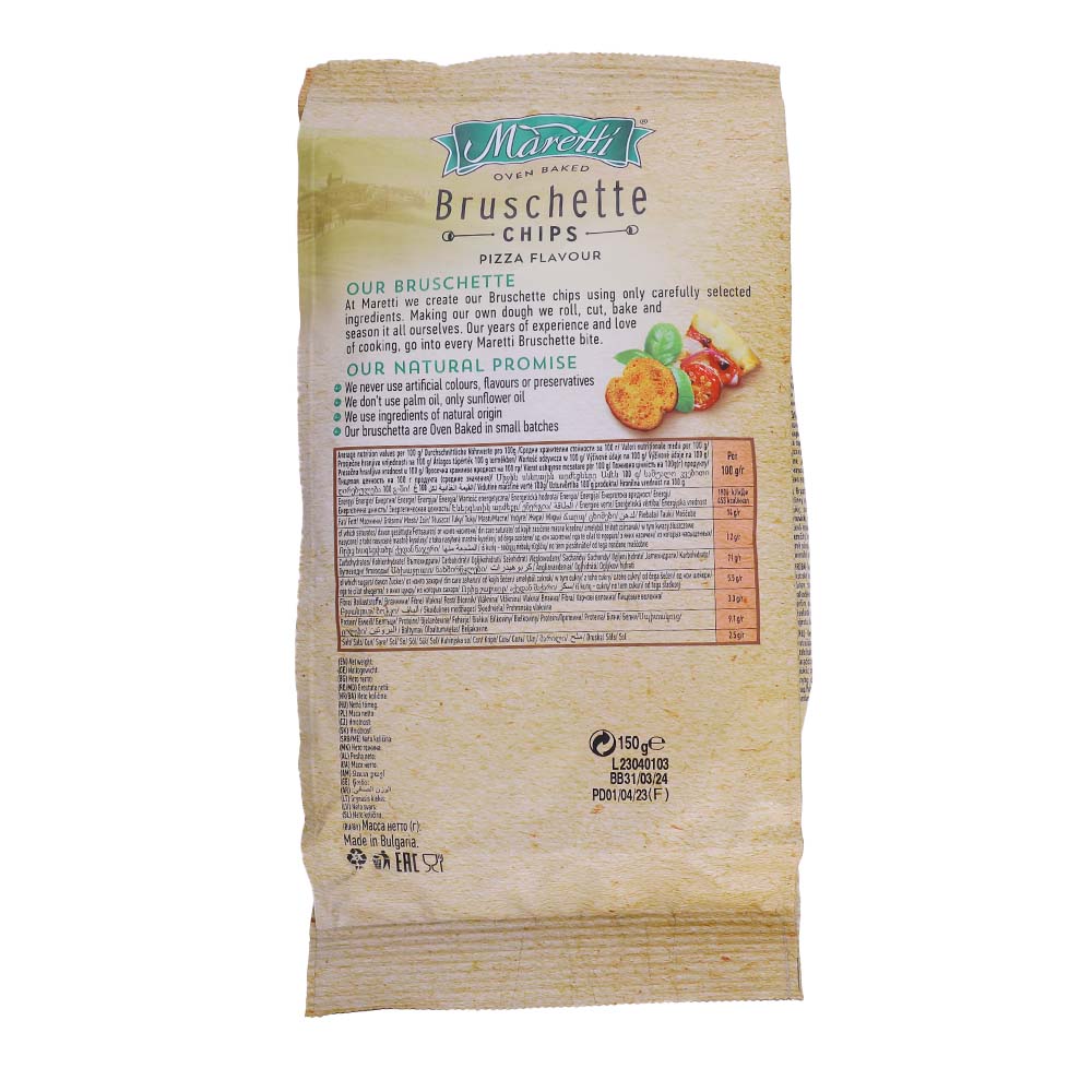 Maretti Bruschette Pizza Chips 150g back image